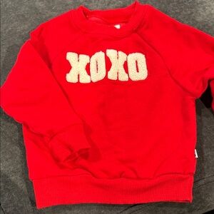 Little Sleepies Red Sweatshirt with XOXO Design